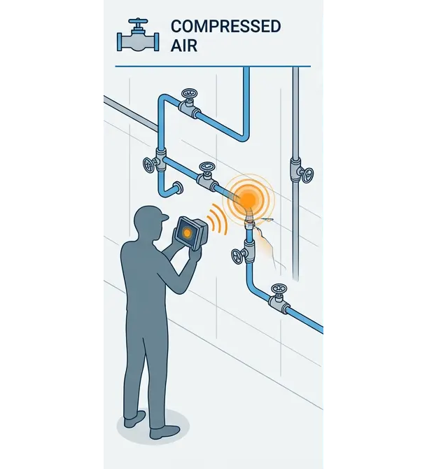 Basystemen Basystemen.Nl Kennis Persluchtlek Opsporen In De Industrie Persluchtlekkage Opsporen Schematisch